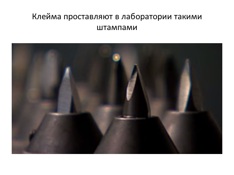 Клейма проставляют в лаборатории такими штампами